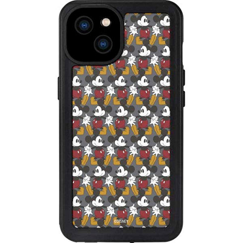 Disney Mickey Mouse Vintage Pattern iPhone 15 Plus Waterproof Case